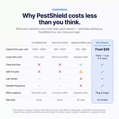 PestShield™ Ultrasonic Pest Repeller - Banish 14+ Pests for Good